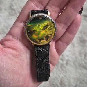Vintage Ultra Watch Lenticular Print Cat Leopard Rawr Collectible Quartz Japan ✨